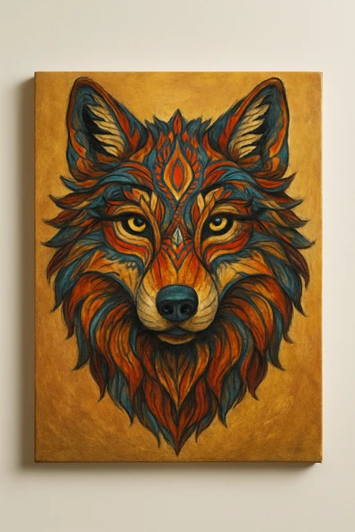 dudugift 25x35 Resimli Tuval Boyama Seti- 6 renk akrilik boya ve 2 fırça adet fırça model-15 - 2