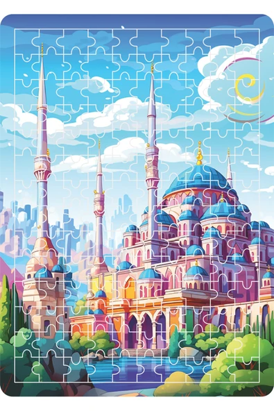 dudugift 140 PARÇA AHŞAP PUZZLE TABLO. 25X35 CM ÖLÇÜLERİNDE. ASKI APARATI İLE. KALİTELİ UV BASKI MODEL-2 - Resim 2