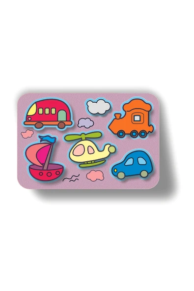 dudugift 6'lı SET Ahşap KARAKTER PUZZLE 6 Farklı Model. Ahşap Kesim 6'lı SET - 4