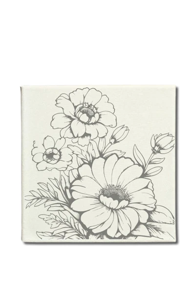 dudugift OKUL Etkinliği-2'li Tuval Boyama Seti. 20x20 Cm Uv Baskı 6 Akrilik Boya 1 Fırça-model-298 - 2