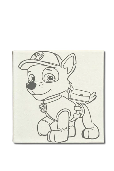 dudugift OKUL Etkinliği-2'li Tuval Boyama Seti. 20x20 Cm Uv Baskı 6 Akrilik Boya 1 Fırça-model-323 - 3