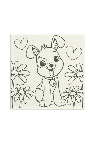 dudugift OKUL Etkinliği-2'li Tuval Boyama Seti. 20x20 Cm Uv Baskı 6 Akrilik Boya 1 Fırça-model-373 - Resim 2