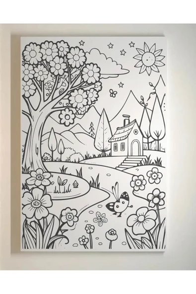 dudugift 6 Adet 25 x 35 cm UV Baskılı Tuval Boyama Seti BOYASIZ FIRÇASIZ SET-1 - 3