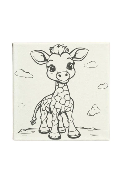 dudu ahşap OKUL - Aile Etkinliği-2'li Tuval Boyama Seti. 20x20 Cm Uv Baskı 6 Akrilik Boya 1 Fırça - 3