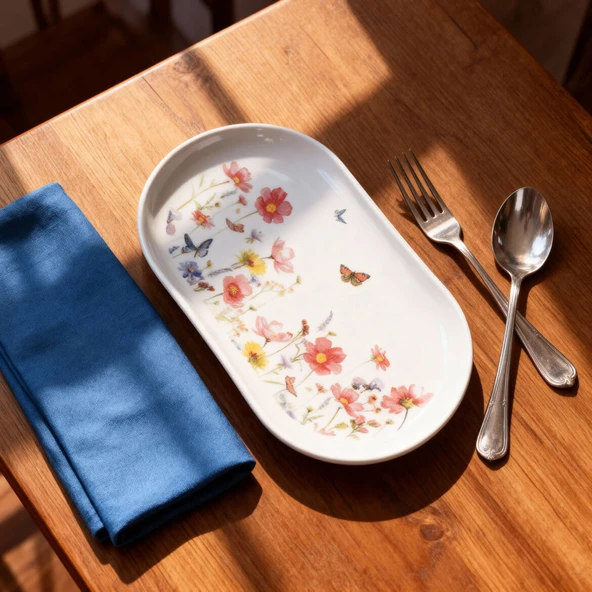 GÜRAL PORSELEN Bilbao Life 20x11 cm Kayık Tabak 4256 - Resim 3