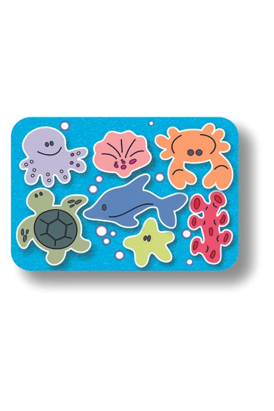 dudugift 6'lı SET Ahşap KARAKTER PUZZLE 6 Farklı Model. Ahşap Kesim 6'lı SET - 7