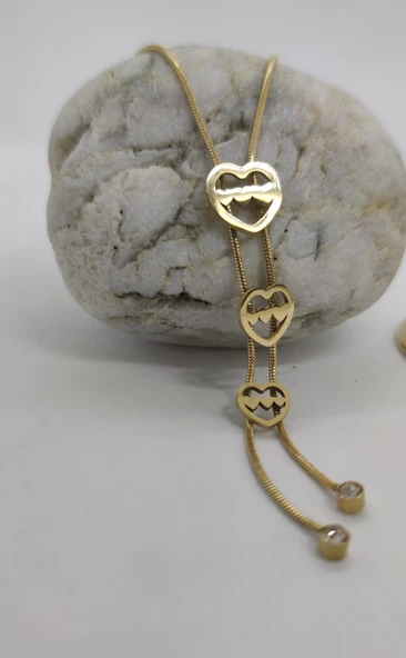 3 Kalpli Salllantılı Çelik Kolye ürün görseli