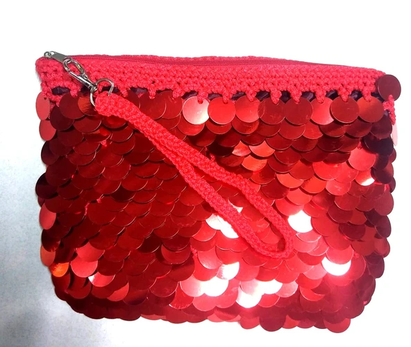 Pullu Clucht Çanta Kırmızı Renk - 5