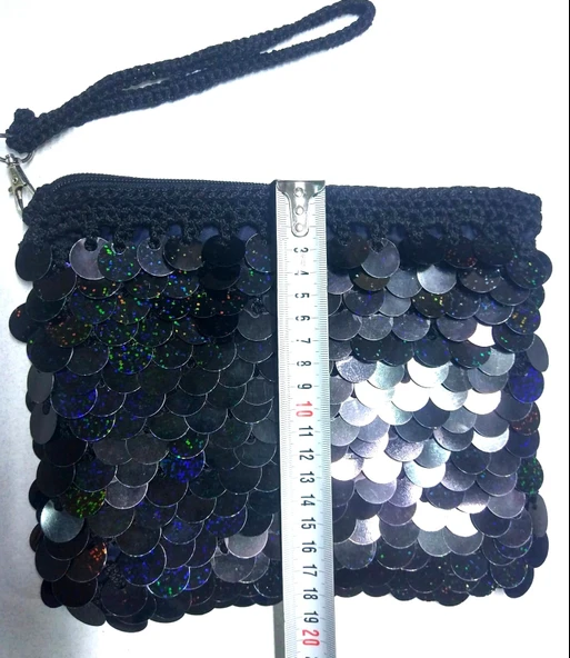 Pullu Clucht Çanta Siyah Renk - 2