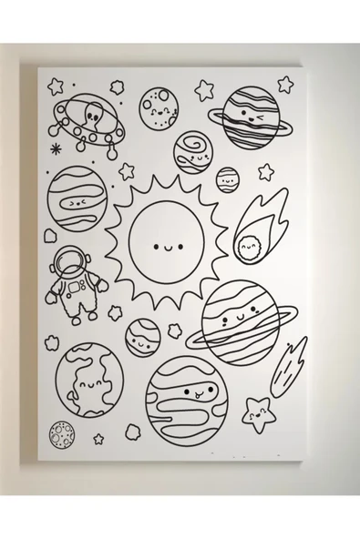 dudugift 6 Adet 25 x 35 cm UV Baskılı Tuval Boyama Seti BOYASIZ FIRÇASIZ SET-1 - 7