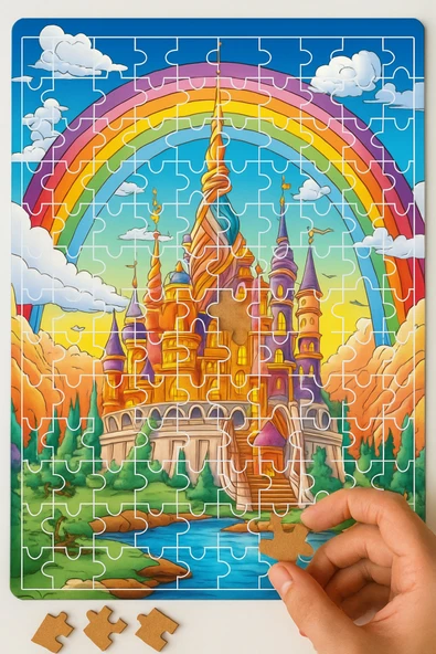 dudugift 140 PARÇA AHŞAP PUZZLE TABLO. 25X35 CM ÖLÇÜLERİNDE. ASKI APARATI İLE. KALİTELİ UV BASKI MODEL-10