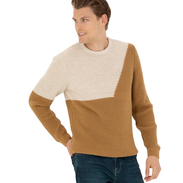 Yuvarlak Yaka Erkek Kazak - Resim 5