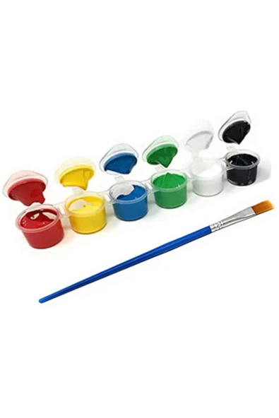 dudugift OKUL Etkinliği-2'li Tuval Boyama Seti. 20x20 Cm Uv Baskı 6 Akrilik Boya 1 Fırça-model-217 - Resim 4