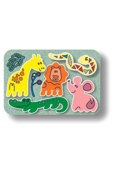 dudugift 6'lı SET Ahşap KARAKTER PUZZLE 6 Farklı Model. Ahşap Kesim 6'lı SET - 6