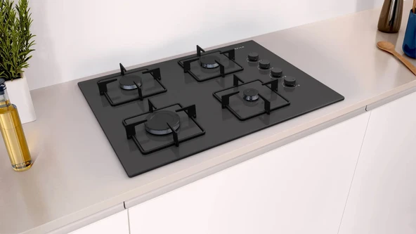 Profilo OE37P6P10D Siyah Cam Ankastre Ocak - Resim 5