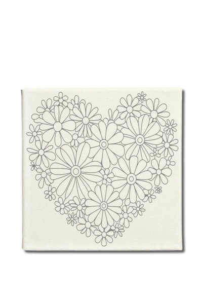 dudugift OKUL Etkinliği-2'li Tuval Boyama Seti. 20x20 Cm Uv Baskı 6 Akrilik Boya 1 Fırça-model-410 - 2