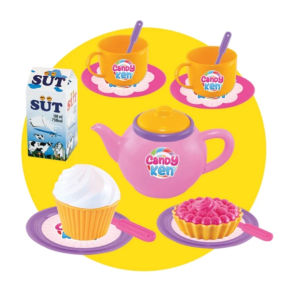 Candy & Ken Çay Servis Arabası - Mutfak Setleri - Ev Oyuncak Setleri - 5