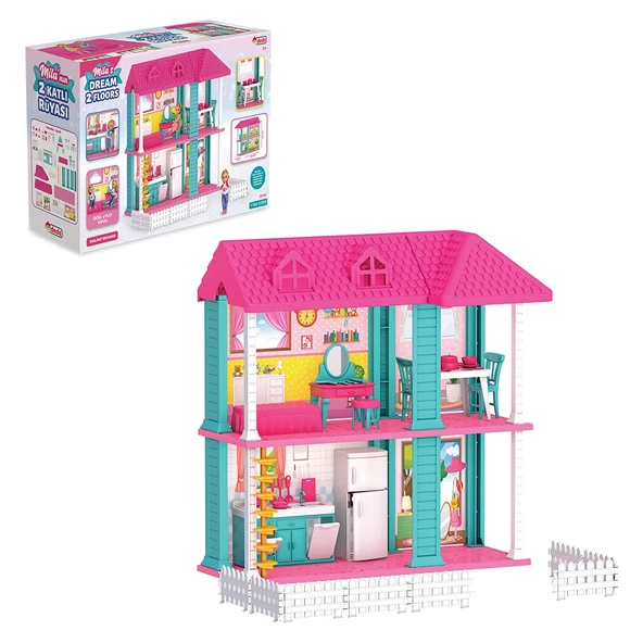 Mila'nın 2 Katlı Rüya Evi - Ev Oyuncak - Milanın Rüya Ev Seti - Barbie Ev Seti - Rüya Evi - Oyun Evi - 1
