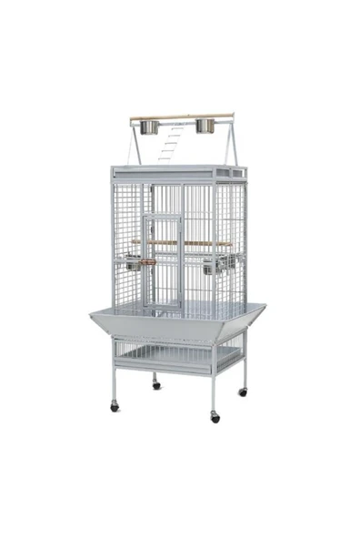 A18b Papağan Kafesi Ayaklı 61x56x168 Cm Beyaz