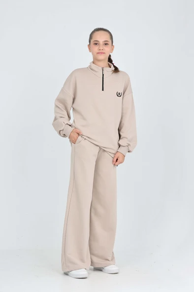 Toontoy Kız Çocuk Sonsuzluk Nakışlı Eşofman Takım - 4