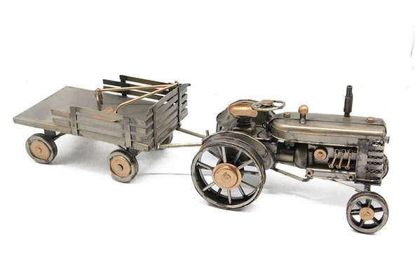 Dekoratif Metal Traktör Römork - Resim 2