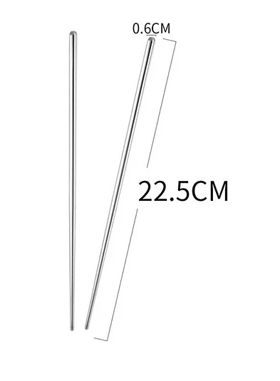 Metal Paslanmaz Çelik Yemek Çubuğu 5'li - 1