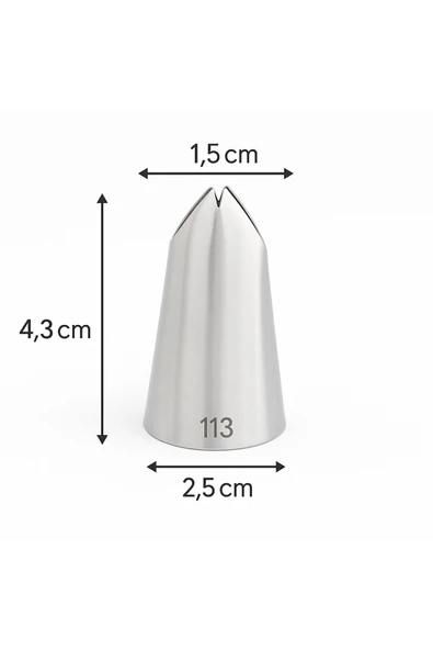 Kitchenify Krema Sıkma Torbası Ucu Yaprak Duy 113, Paslanmaz Çelik Orta Boy, Krema Duyu, Şanti Torbası Ucu, - Resim 5