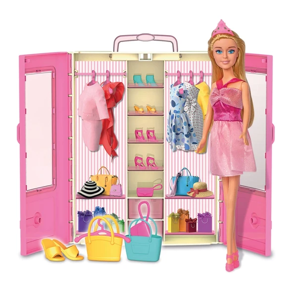 Linda'nın Bebekli Gardırobu - Barbie Dolap - Barbie Giysi Dolabı - Barbie Gardırop - Gardrop - 2
