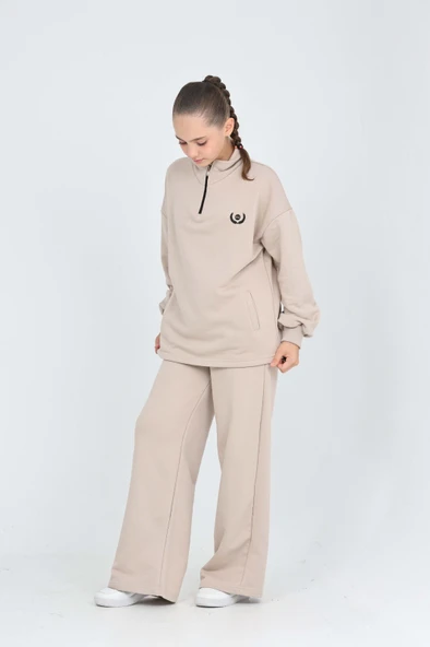 Toontoy Kız Çocuk Sonsuzluk Nakışlı Eşofman Takım - 2