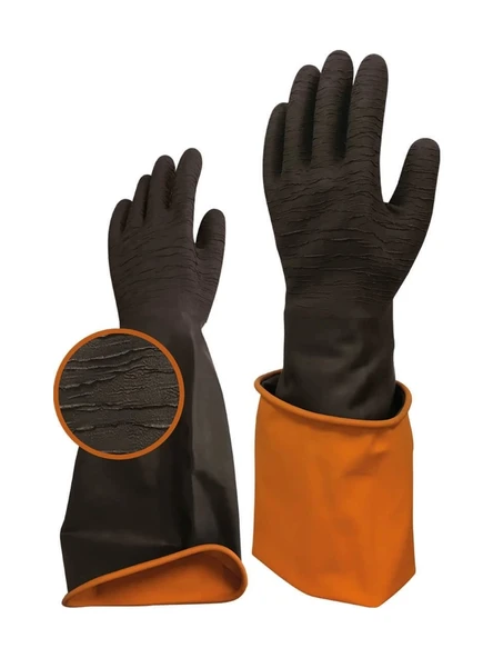 Korun Tırtıklı 45 cm Uzun Siyah İş Eldiveni- Beybi ürün görseli