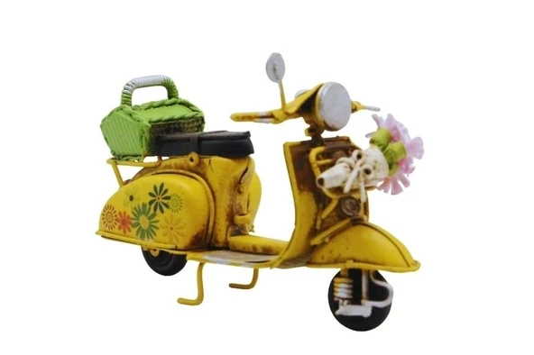 Dekoratif Metal Scooter Önü Sepetli ürün görseli 1