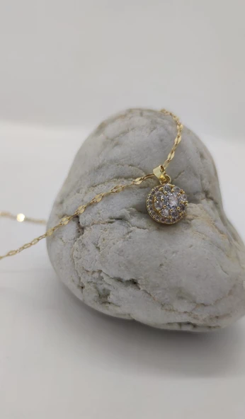 Tek Taşlı Çelik Kolye ürün görseli