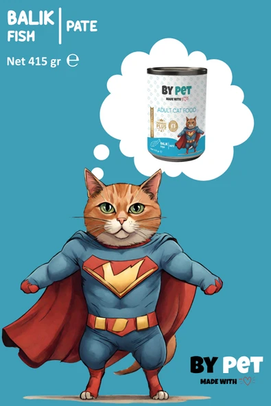 BYPET Yetişkin Kediler İçin Balık Etli Konserve Yaş Mama 415 gr x 12 Adet - Resim 5