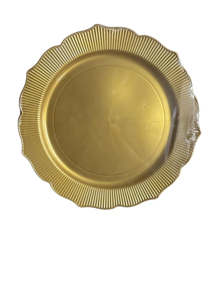 Kristal Lüks Platinum Kristal Tabak 26 cm -6 Adet -Gold ürün görseli