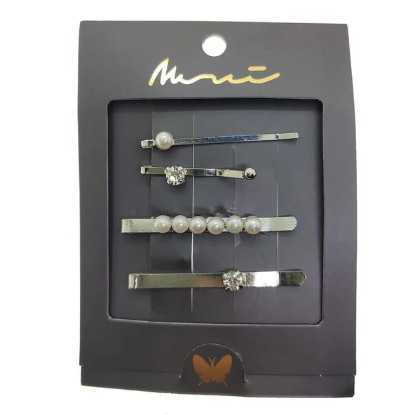 Gümüş Renk İncili Kombin Yan Toka ürün görseli 1