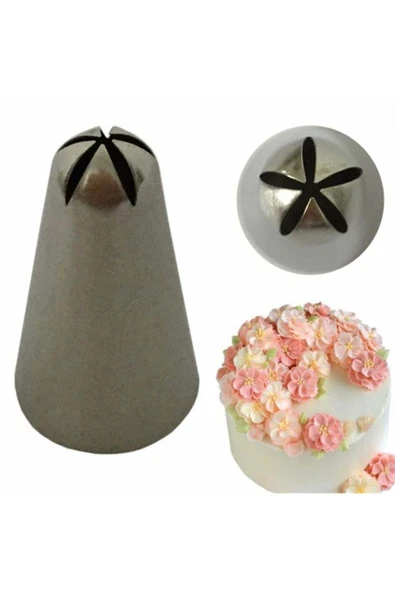 Kitchenify Krema Sıkma Torbası Ucu Kapalı Yıldız Duy 190,paslanmaz Çelik Orta Boy,krema Duyu,şanti Torbası Ucu, ürün görseli 1