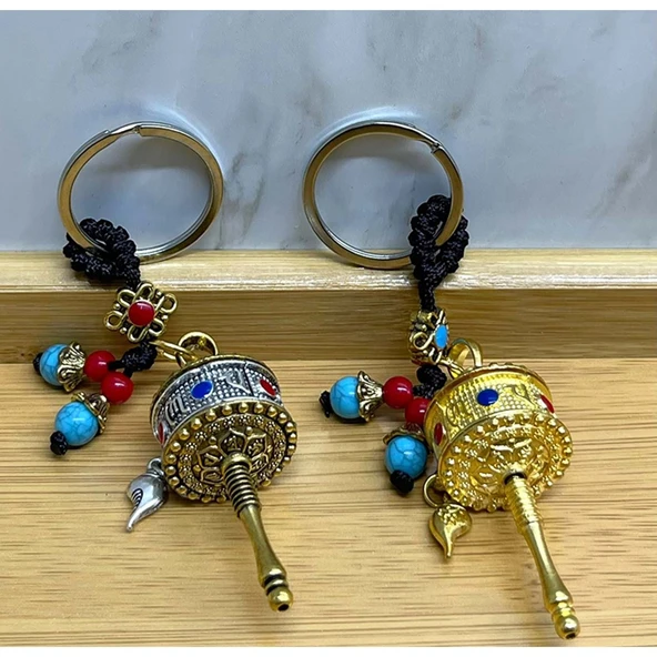 Metal Feng Shui Şans Çarkı Anahtarlık - 2