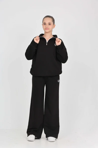 Toontoy Kız Çocuk Sonsuzluk Nakışlı Eşofman Takım - 11