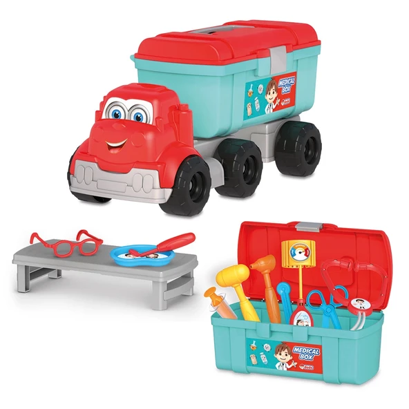 Candy Medikal Set Tır - Doktor Seti - Doktor Oyuncakları - Acil Yardım Oyuncakları - Hemşire Oyuncak - 1