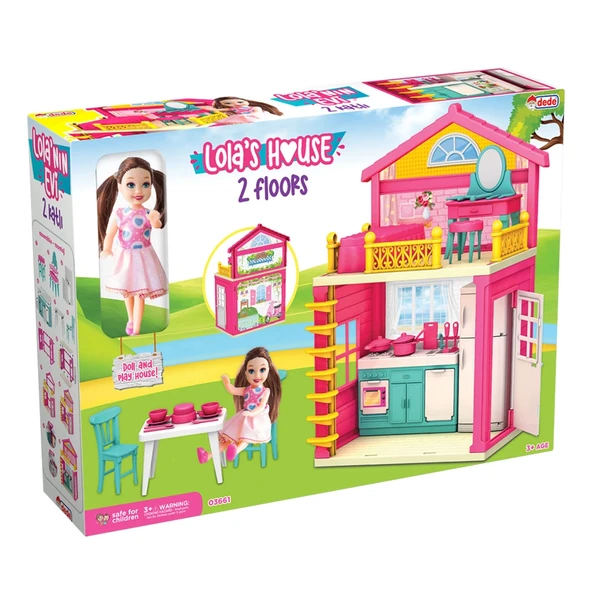 Lola'nın 2 Katlı Evi - Ev Oyuncak - Lola'nın 2 Katlı Ev Seti - Barbie Ev Seti - 2