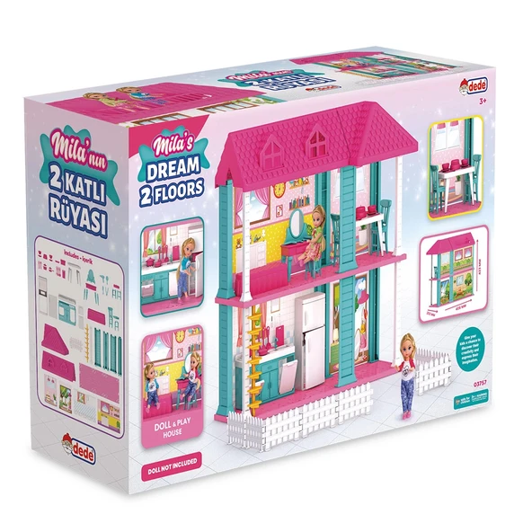 Mila'nın 2 Katlı Rüya Evi - Ev Oyuncak - Milanın Rüya Ev Seti - Barbie Ev Seti - Rüya Evi - Oyun Evi - 4