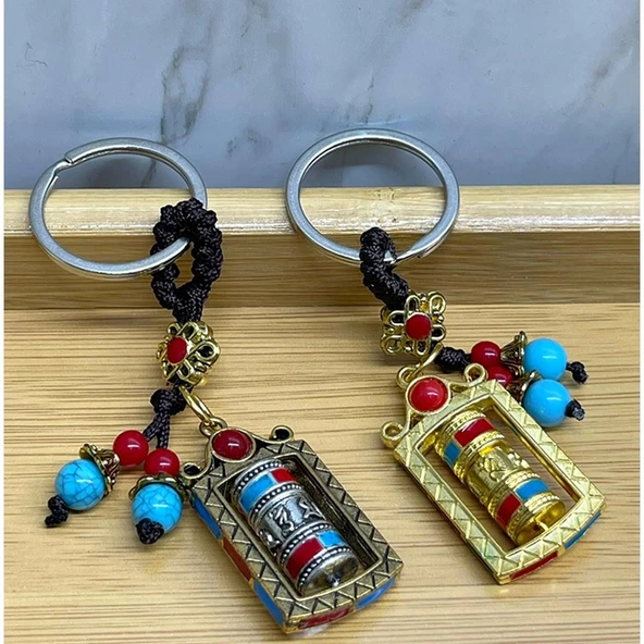 Metal Feng Shui Şans Çarkı Anahtarlık - 2