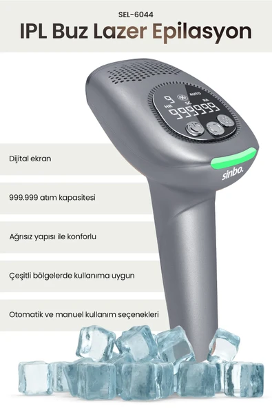 Sinbo SEL-6044 IPL Buz Lazer Epilasyon 999.999 Atım Otomatik/Manuel Dijital Ekran - 1
