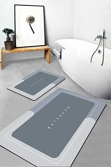 Sihirli Su Emici Banyo Paspası Kaymaz Tabanlı Kare 3,5 Mm 40x60 - 2