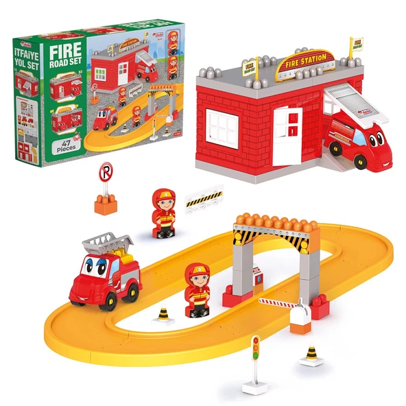 İtfaiye Yol Seti - Lego Oyuncağı - Lego Setleri - Bloklar - Lego Seti - Yarış Seti - 1