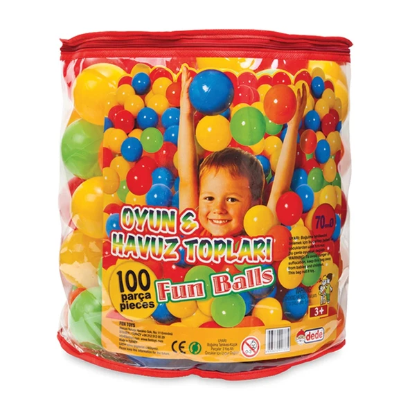 Oyun Havuz Topu 100'lü PVC (7 mm.) - Oyun Topları - Havuz Topları - Renkli Toplar - 1