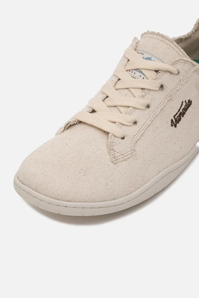 1383 V-Barefoot Comfort Keten Kadın Ayakkabı Bej - Resim 5