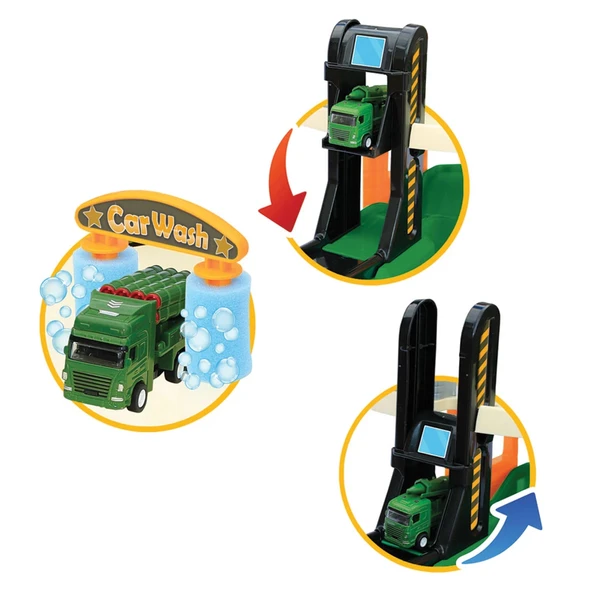 İki Katlı Askeri Garaj Seti - Otopark Seti - Araba Seti - Askeri Oyuncak - İki Katlı Garaj - Resim 2