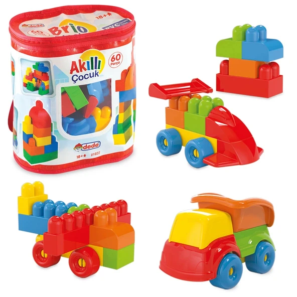 Akıllı Çocuk (60 Parça) - Büyük Parça Lego - Lego Setleri - Bloklar - Bebek Lego - 1