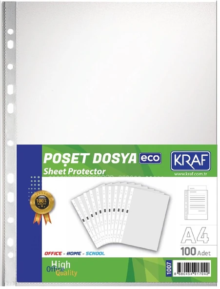 Kraf Poşet Dosya A4 ECO 100 LÜ 1007 ürün görseli